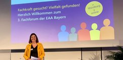 Yvonne Röll als Moderatorin des EAA Fachforums in Unterfranken
